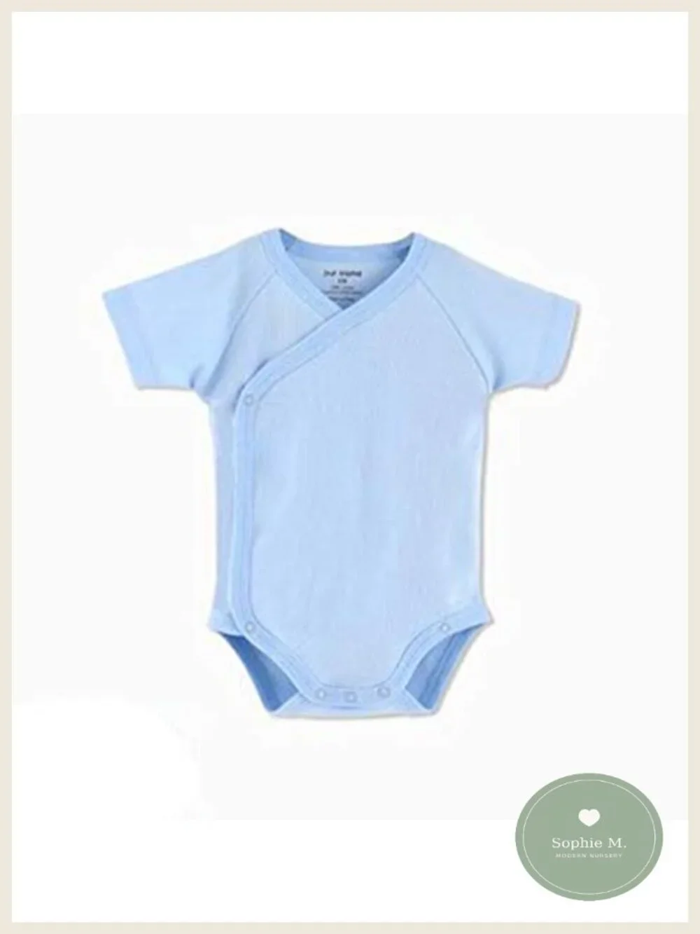 Baby Boys Girls Cotton Kimono Bodysuit Short Sleeve Side-Snap Layette Set